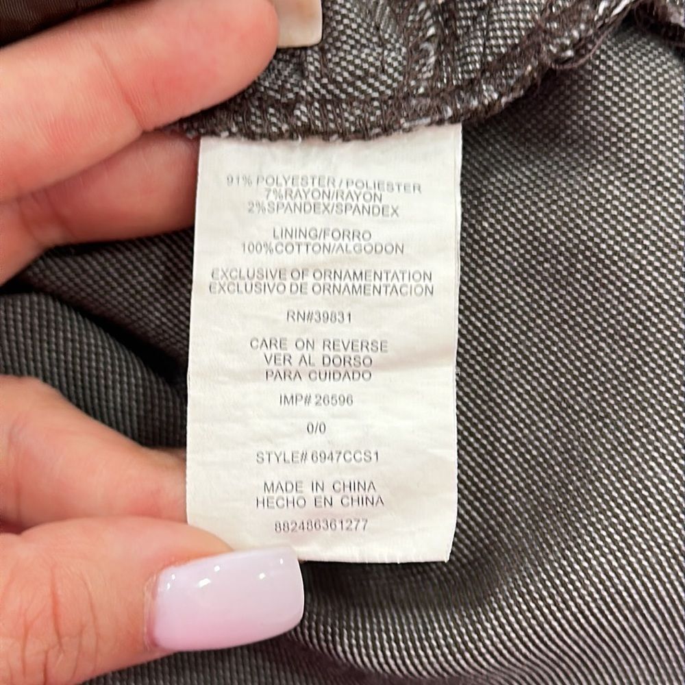 XOXO Brown Pencil Skirt Knee-Length Back Slit Sz 0 HIGT WAIST - Picture 10 of 11